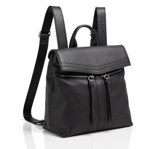 Botkier Women's Black Nylon Mini Backpack Flap Top Travel Casual‎ Bag